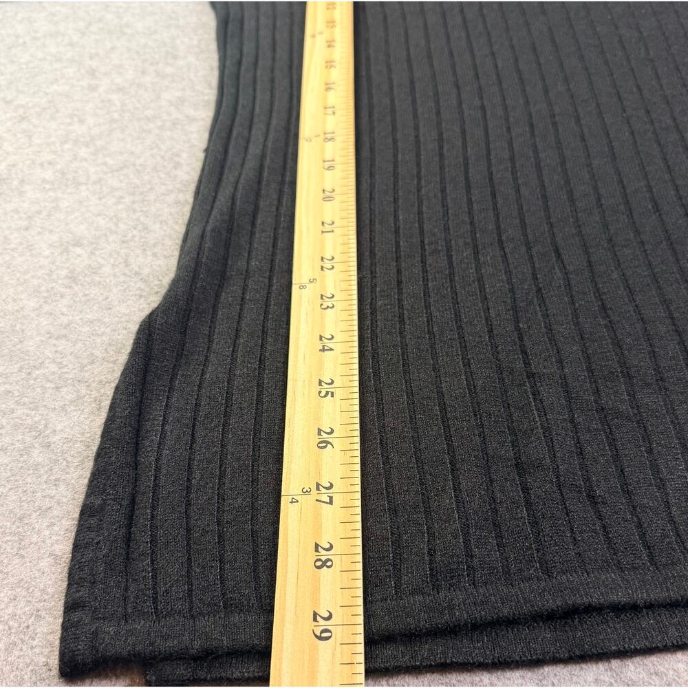 Vintage Express Tricot Black Ribbed Sweater Shoulder Pads 90s Womens Medium - Picture 6 of 6